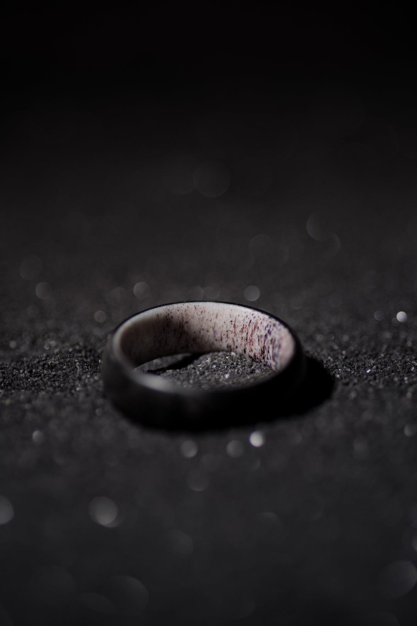 Deer Antler and Forged Carbon Fiber Mens Wedding Band