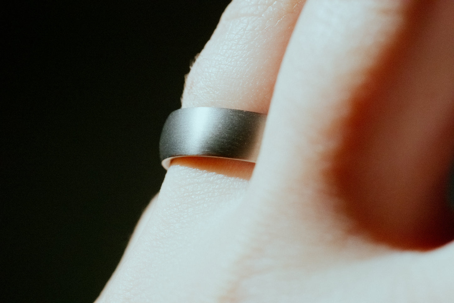 Titanium and Forged Carbon Fiber Mens Wedding Band