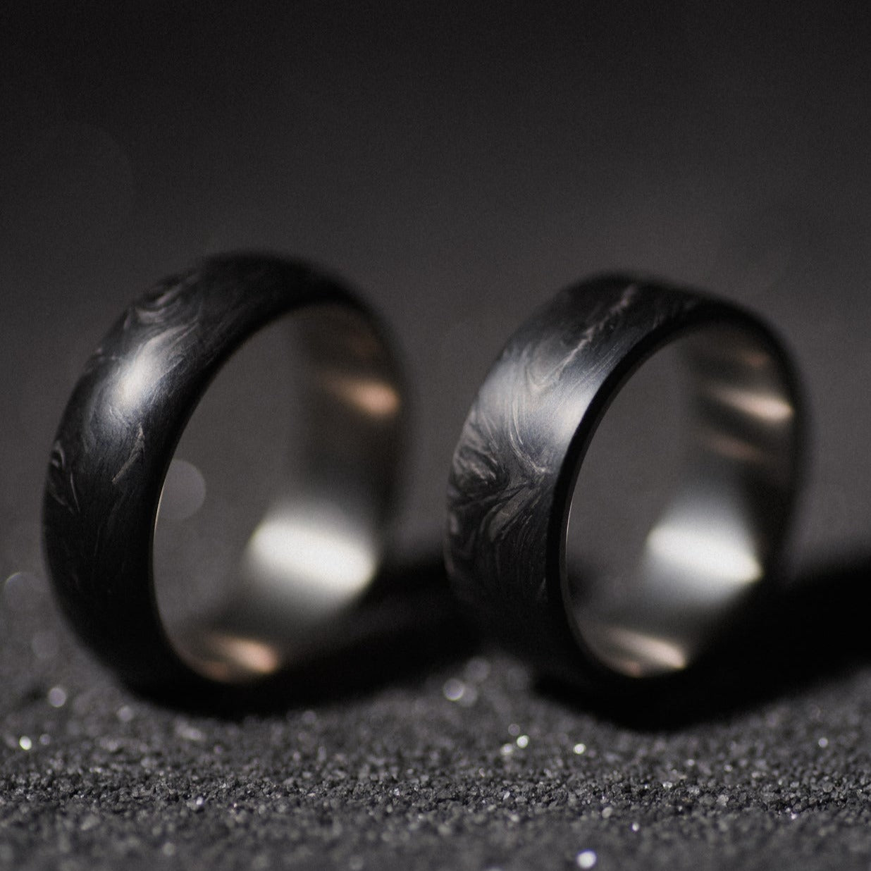 Titanium and Forged Carbon Fiber Mens Wedding Band