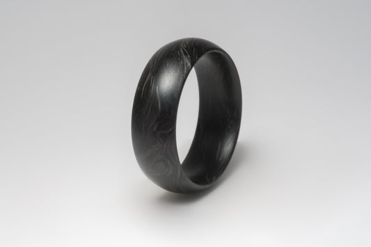 Mens Wedding Band - Curved - Forged Carbon Fiber