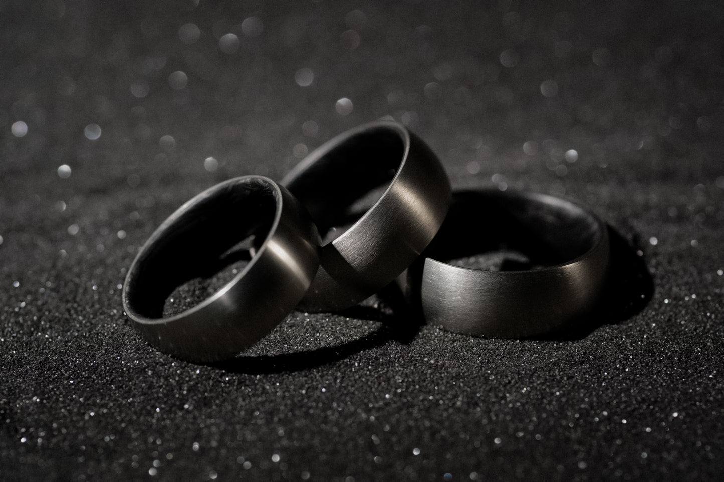 Titanium and Forged Carbon Fiber Mens Wedding Band