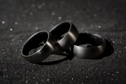 Titanium and Forged Carbon Fiber Mens Wedding Band