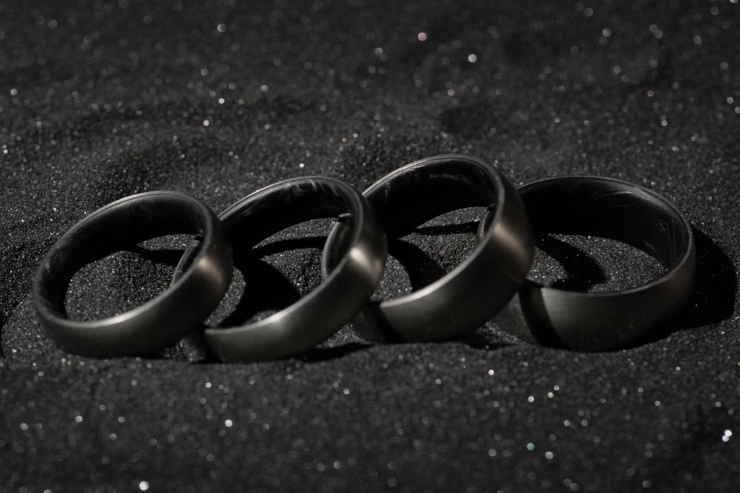 Titanium and Forged Carbon Fiber Mens Wedding Band